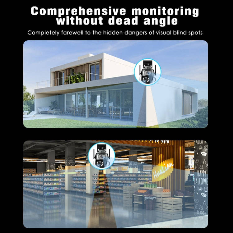 Q821 4MP Binocular Zoom Dual Light Source Outdoor IP67 Waterproof WiFi Camera(UK Plug)