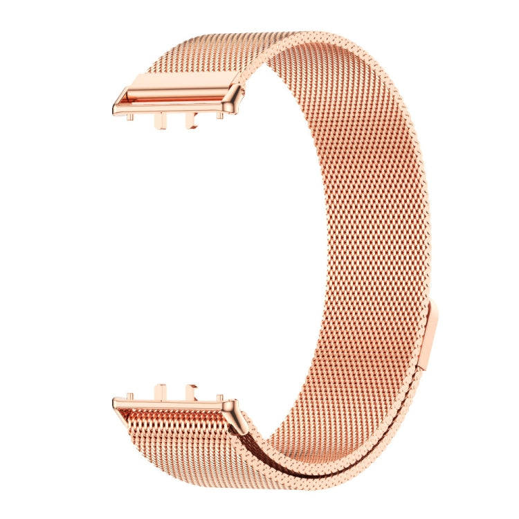 For Samsung Galaxy Fit 3 Mijobs Milan Magnetic Metal Watch Band(Rose Gold)