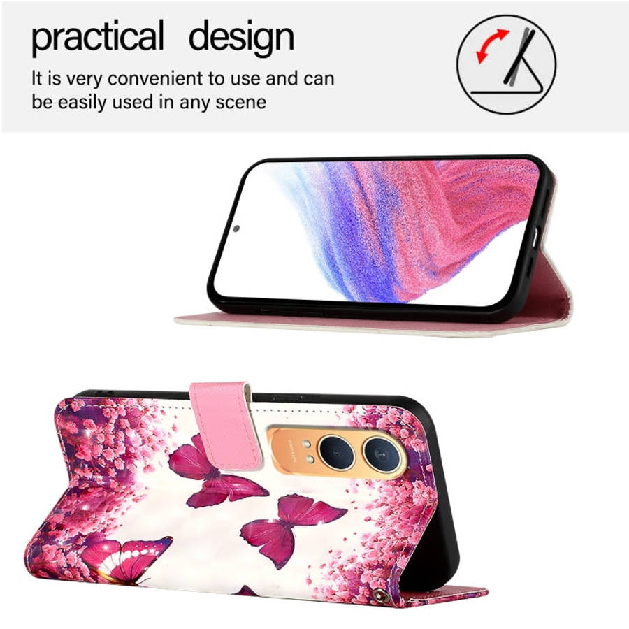 For OnePlus Nord CE4 Lite 3D Painting Horizontal Flip Leather Phone Case(Rose Butterfly)