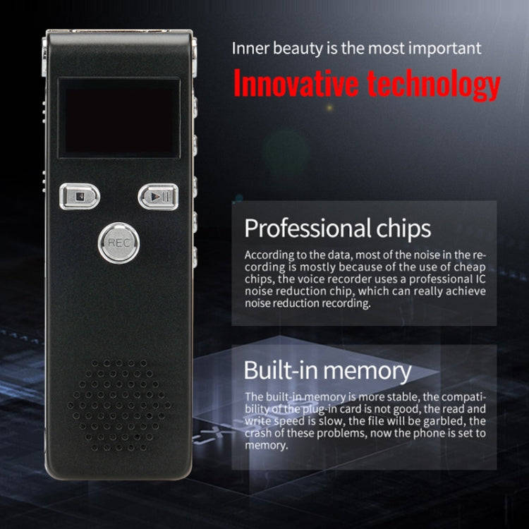 JNN X18 Mini Smart HD Noise Cancelling Voice Recorder, Memory:32GB(Black)