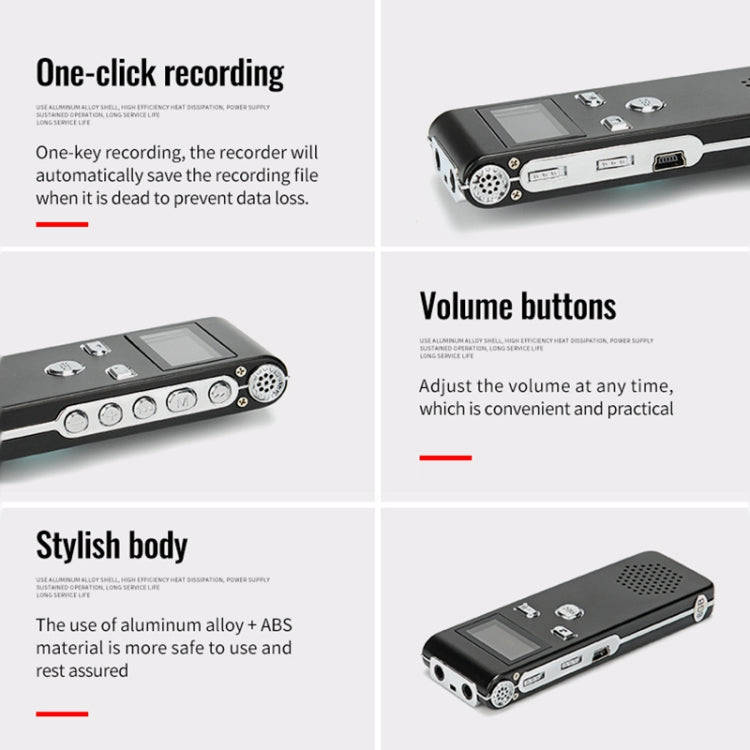 JNN X18 Mini Smart HD Noise Cancelling Voice Recorder, Memory:32GB(Black)
