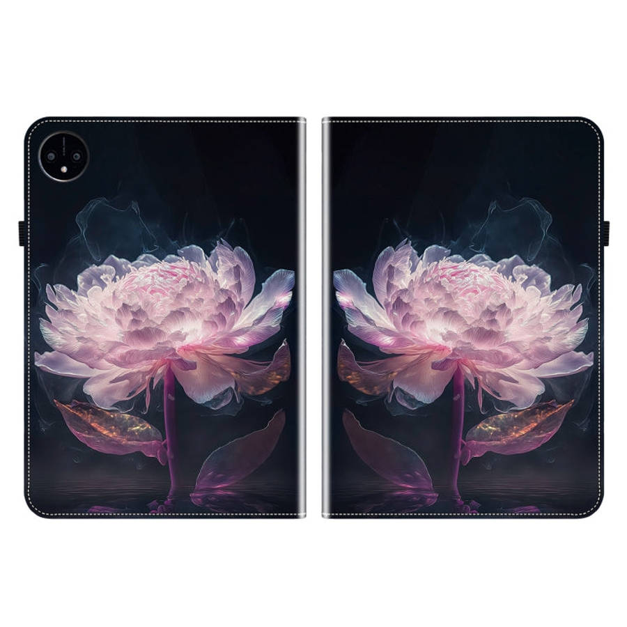 For Huawei MatePad Pro 11 2022 Crystal Texture Painted Leather Smart Tablet Case(Purple Peony)