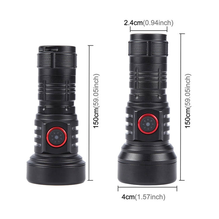 819 T20 1000LM USB Rechargeable LED Flashlight Including Battery(Black)