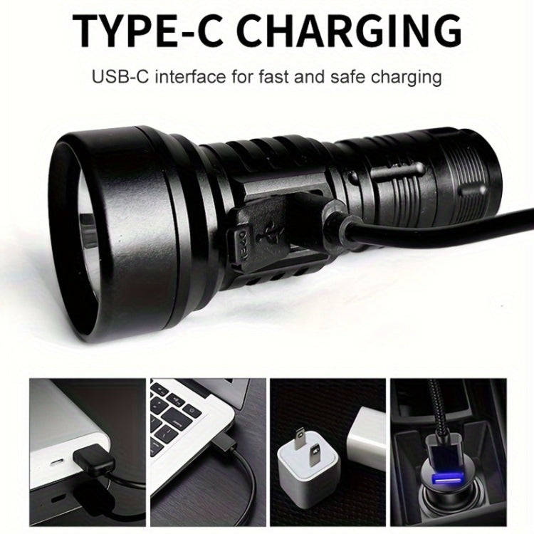 819 T20 1000LM USB Rechargeable LED Flashlight Including Battery(Black)