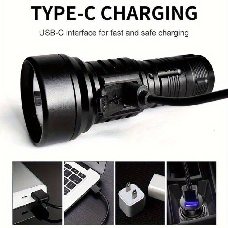 829 T40 1000LM USB Rechargeable LED Flashlight Including Battery(Black)