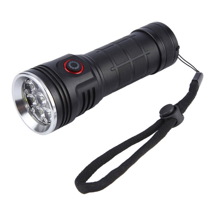 W5204 8 LEDs 3100LM High Brightness Rechargeable Flashlight(Black)