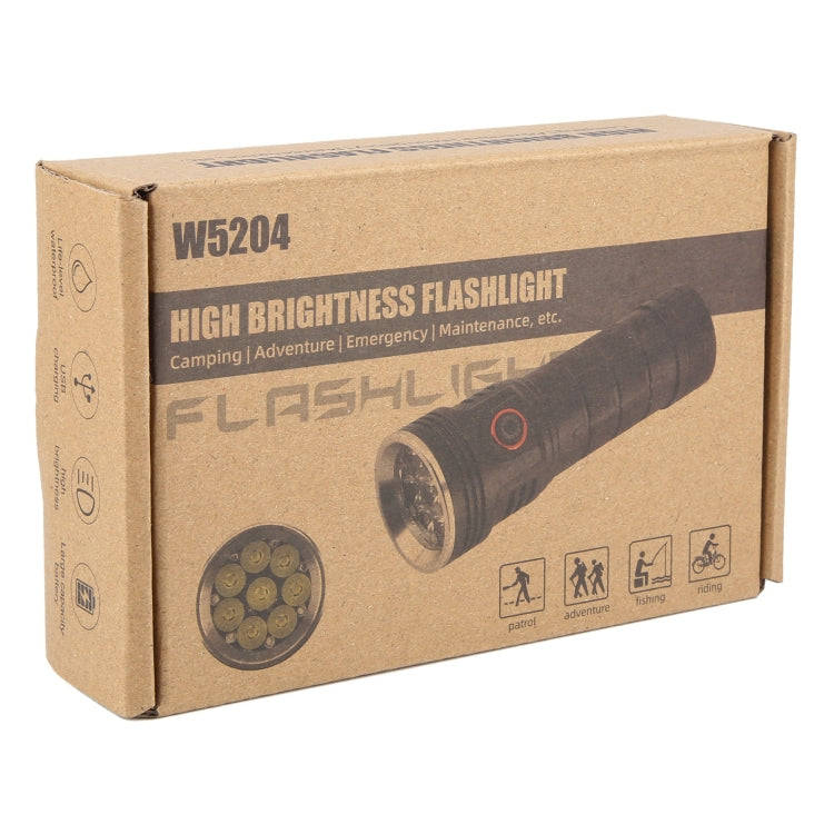 W5204 8 LEDs 3100LM High Brightness Rechargeable Flashlight(Black)