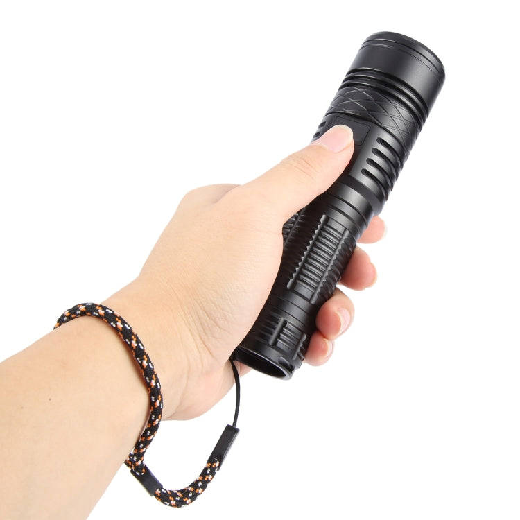 816 20W Spotlight 2000LM Telescopic Zoom LED Flashlight(Black)