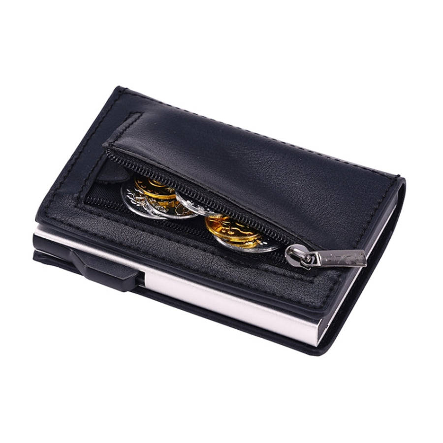 FY2406 RFID Anti-magnetic Crazy Horse Texture PU Card Bag(Black)
