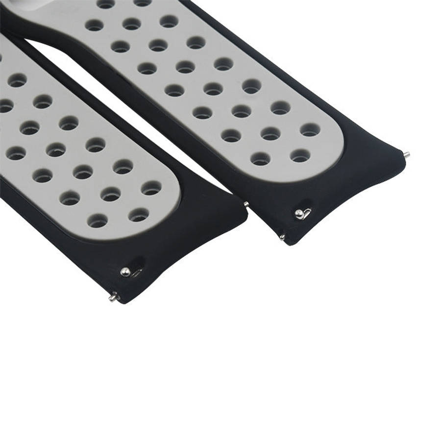 For Xiaomi Haylou Solar / LS05 Silicone Reverse Buckle Strap(Blue+White)
