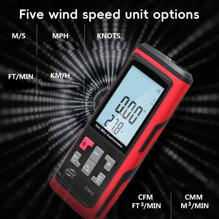 BENETECH GT8616 Handheld Digital LCD Hot Wire Anemometer