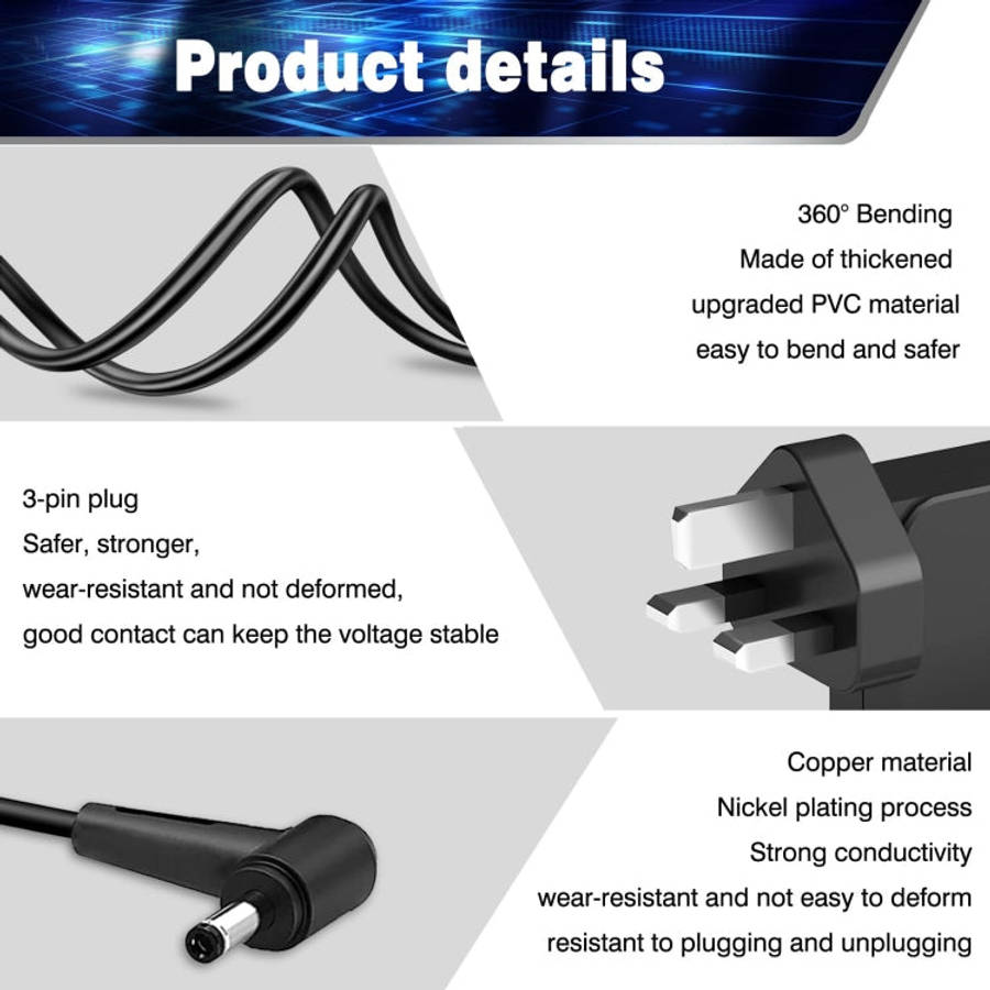 45W 19V 2.37A Laptop Notebook Power Adapter For Asus 4.0 x 1.35mm, Plug:US Plug