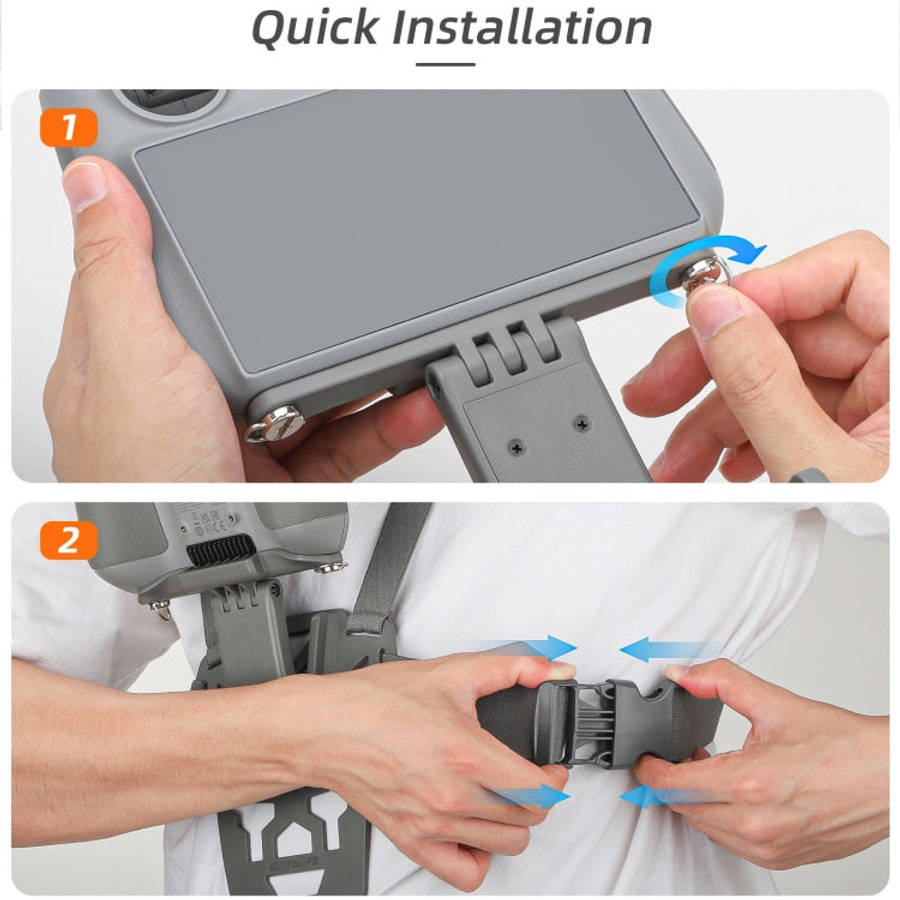 For DJI RC Pro Sunnylife Remote Control Waist Support Bracket Chest Strap(Grey)
