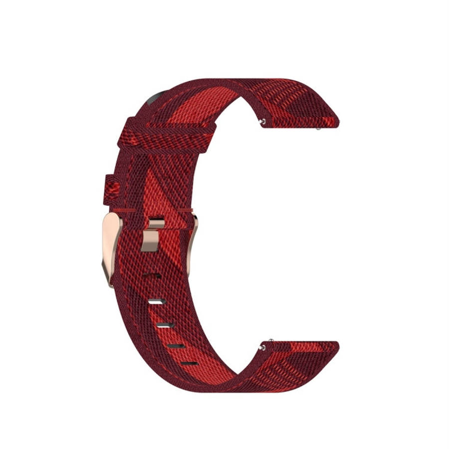 For Galaxy Watch 3 45mm Woven Nylon Watch Band, Size: Free Size 22mm(Red)