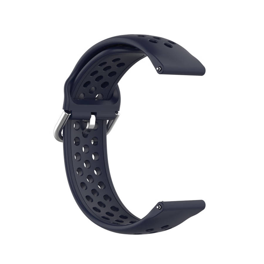 For Galaxy Watch 3 45mm Silicone Solid Color Watch Band, Size: Free Size 22mm(Dark Blue)