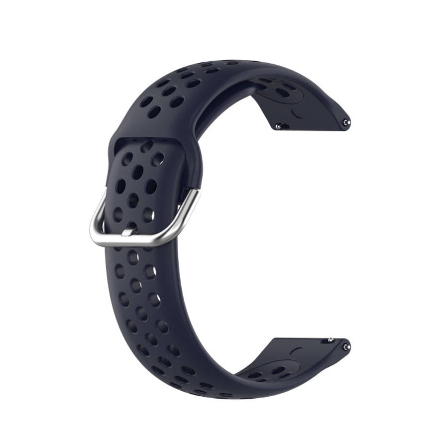 For Galaxy Watch 3 45mm Silicone Solid Color Watch Band, Size: Free Size 22mm(Dark Blue)