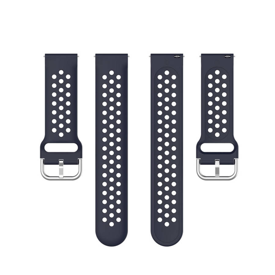 For Galaxy Watch 3 45mm Silicone Solid Color Watch Band, Size: Free Size 22mm(Dark Blue)