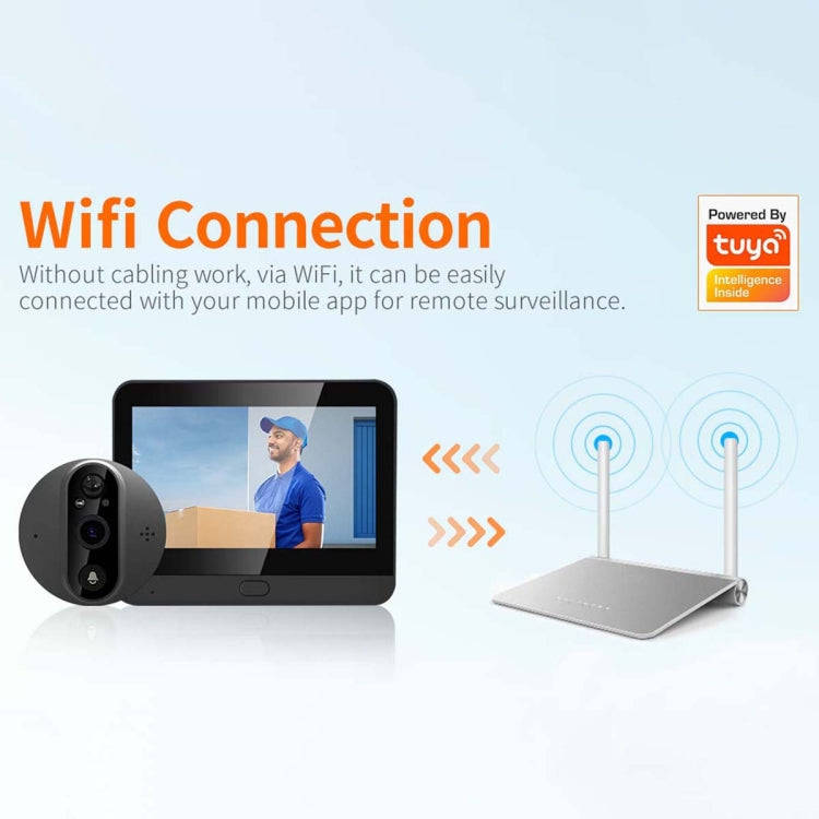 ESCAM C89 1080P 4.3 inch Smart Digital Door Viewer, Support Wide Angle PIR & Night Vision Photo(S...