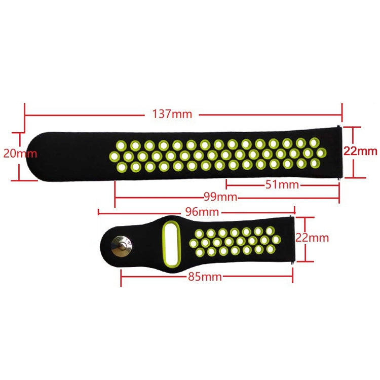 For Samsung Gear S4 Active 22mm Two-color Silicone Watch Band(Black Red)