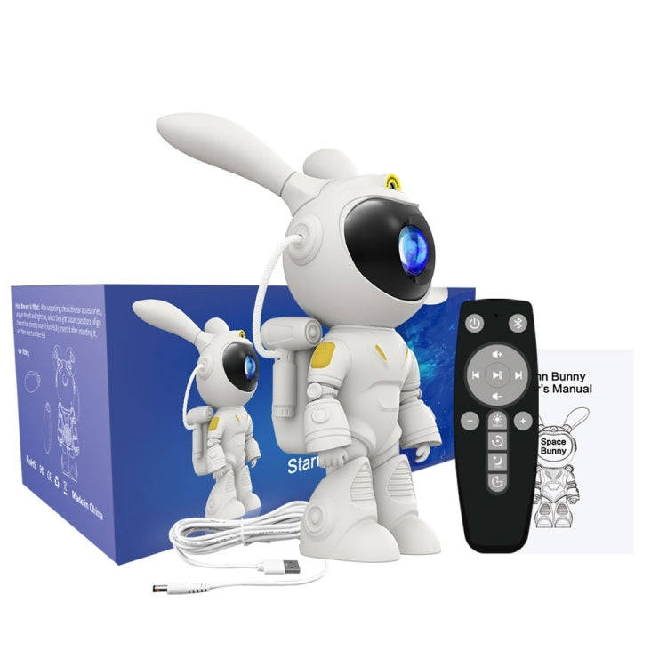 G001 Space Rabbit Starry Sky Projection Lamp Bedroom Laser Atmosphere Light(White)