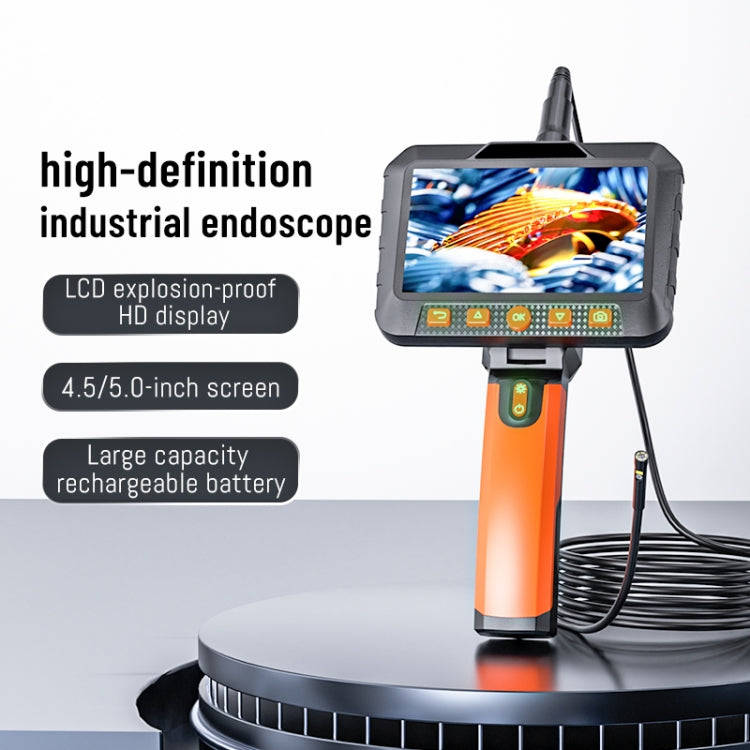 T27 5 inch IPS Color Screen 8mm Single Camera Handheld Hard Cable HD Industrial Endoscope, Length...