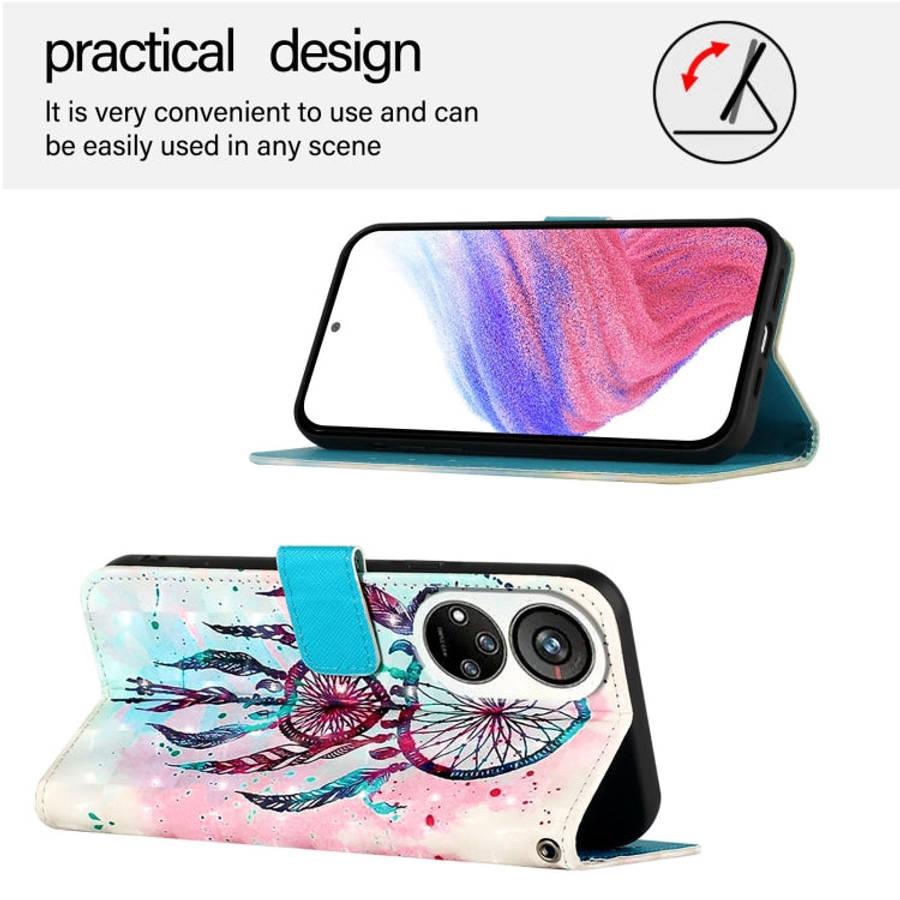 For ZTE Blade V40s 3D Painting Horizontal Flip Leather Phone Case(Color Drop Wind Chimes)
