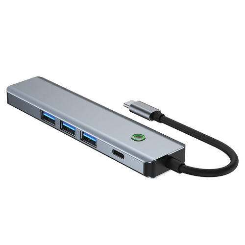 BYL-2319 5 in 1 USB-C / Type-C to USB3.0+USB-C / Type-C+HDTV Multi-function Docking Station(Grey)