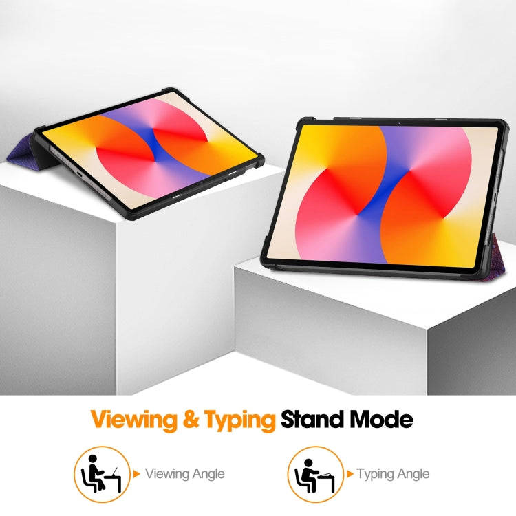 For Huawei Matepad SE 11 Painted 3-Fold Holder Smart Leather Tablet Case(Milky Way Nebula)