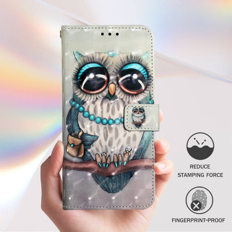 For Honor X6b 3D Painting Horizontal Flip Leather Phone Case(Grey Owl)