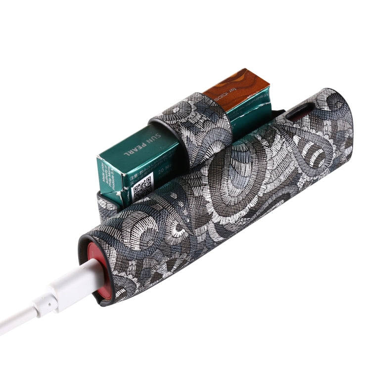 For IQOS ILUMA i ONE Electronic Cigarette Cashew Flower Portable PU Storage Bag(Black)