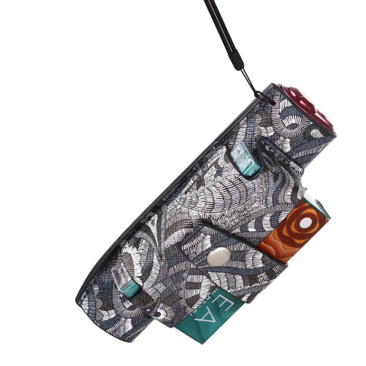 For IQOS ILUMA i ONE Electronic Cigarette Cashew Flower Portable PU Storage Bag(Black)