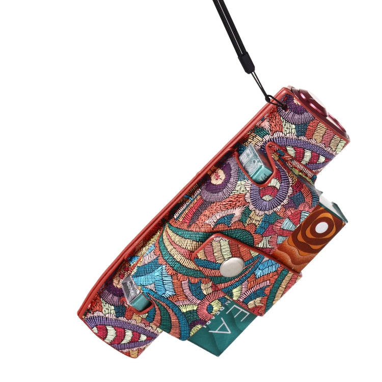 For IQOS ILUMA i ONE Electronic Cigarette Cashew Flower Portable PU Storage Bag(Red)