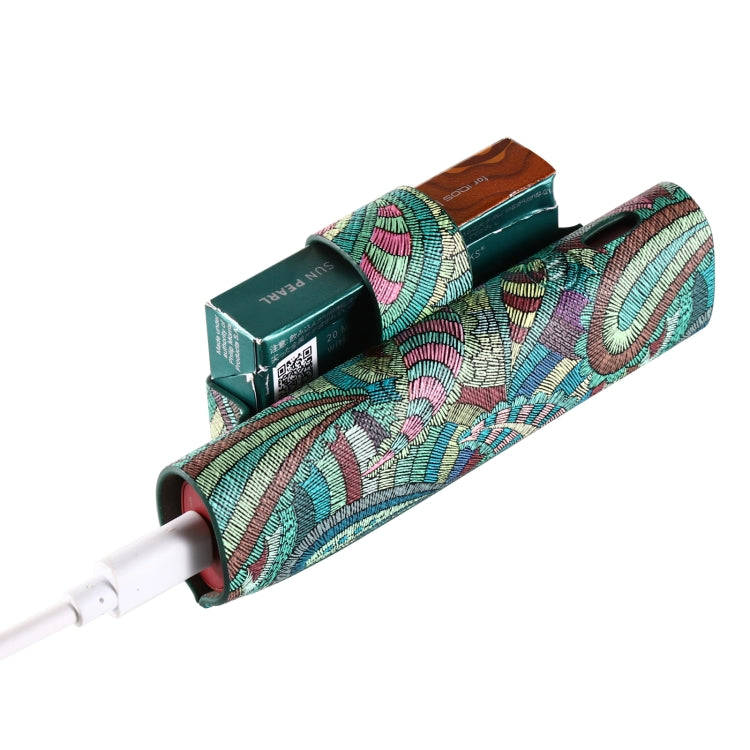 For IQOS ILUMA i ONE Electronic Cigarette Cashew Flower Portable PU Storage Bag(Green)