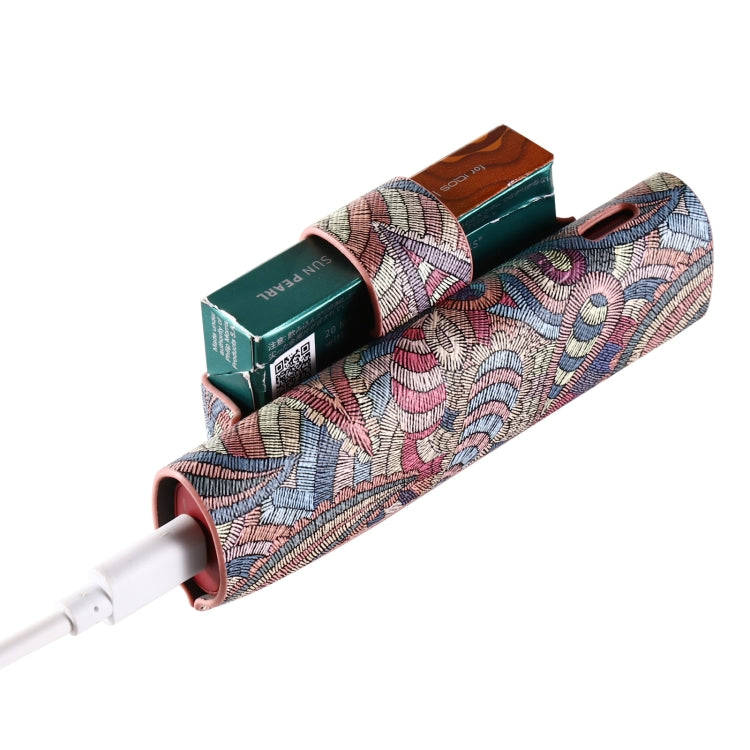 For IQOS ILUMA i ONE Electronic Cigarette Cashew Flower Portable PU Storage Bag(Purple)