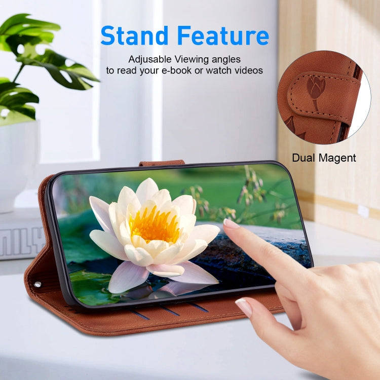For Huawei nova 12 Pro / nova 12 Ultra Lotus Embossed Leather Phone Case(Brown)