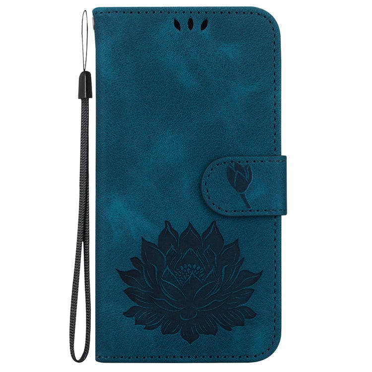 For Huawei nova 12 Pro / nova 12 Ultra Lotus Embossed Leather Phone Case(Dark Blue)