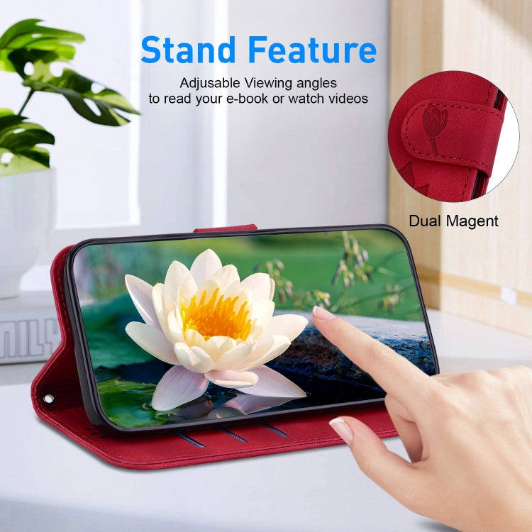 For Huawei nova 12 Pro / nova 12 Ultra Lotus Embossed Leather Phone Case(Red)