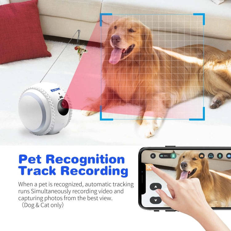 ESCAM QF011 2MP Smart Pet Robot Camera with Night Vision & APP Remote Control(EU Plug)