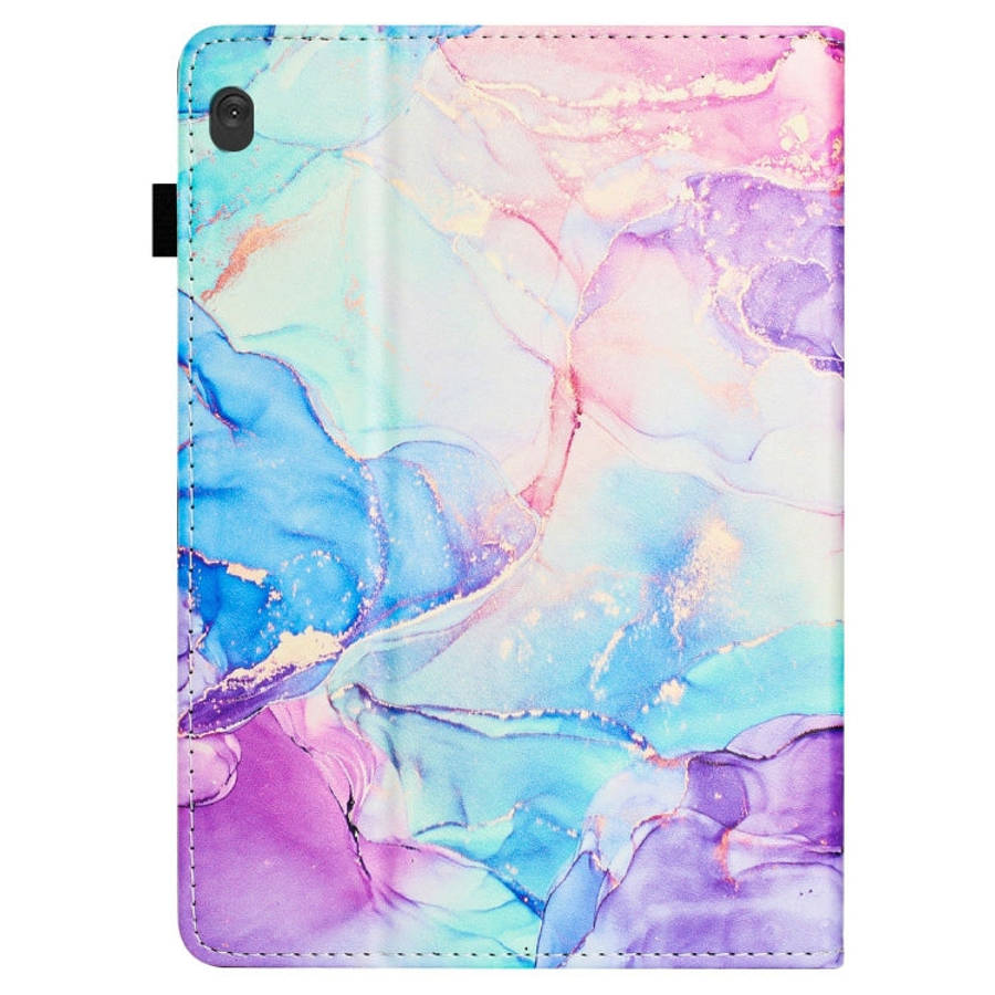 For Lenovo Tab M10 X605 / X505 Marble Litchi Leather Smart Tablet Case(Purple Blue)