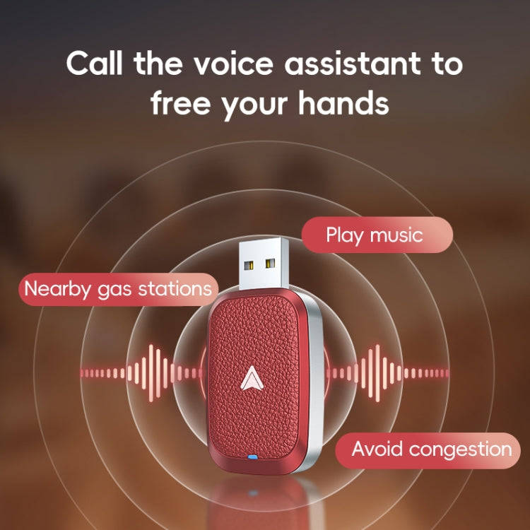 For Android Car Carplay Box Wired to Wireless Auto Adapter(Red)