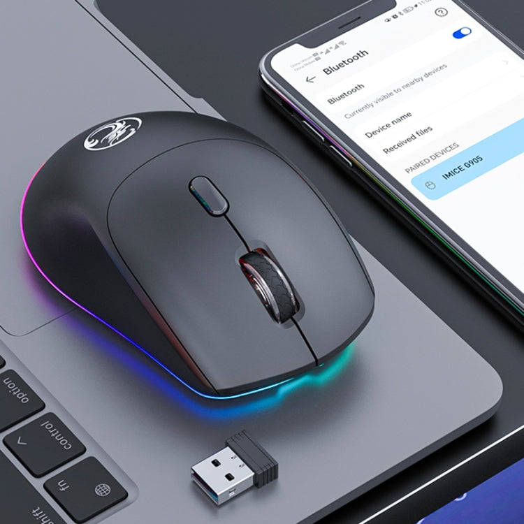iMICE G905 Bluetooth Dual Mode 6-Key Silent Wireless Gaming Mouse(Black)