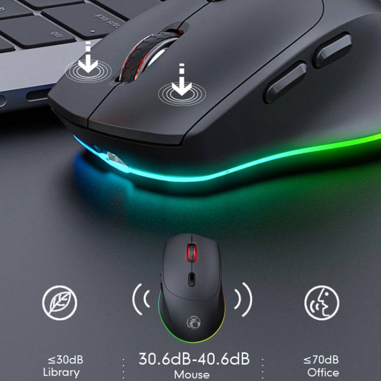 iMICE G905 Bluetooth Dual Mode 6-Key Silent Wireless Gaming Mouse(Black)