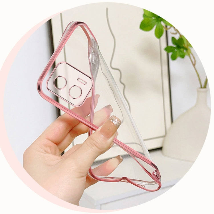 For Motorola Moto G73 Plated Gradient Glitter Round Holder TPU Phone Case(Silver)