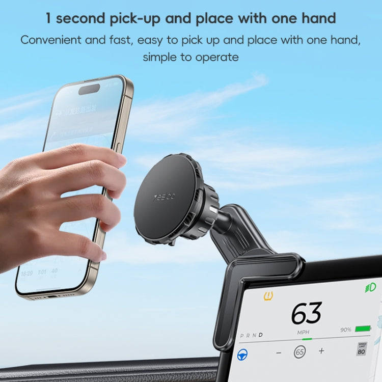 Yesido C212 Car Floating Screen Clip-on Magnetic Phone Holder(Black)