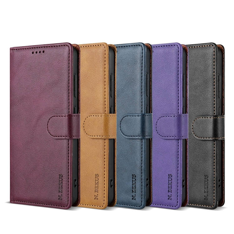 For Motorola Edge 40 Neo N.BEKUS CSJ-P1 Solid Color Leather Phone Case(Blue)