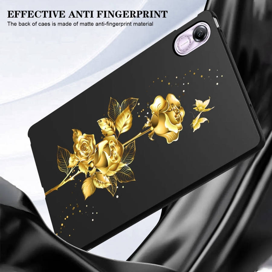 For Honor Pad X8 Pro / X9 Color Painting Pattern Smart Tablet TPU Case(Golden Rose)
