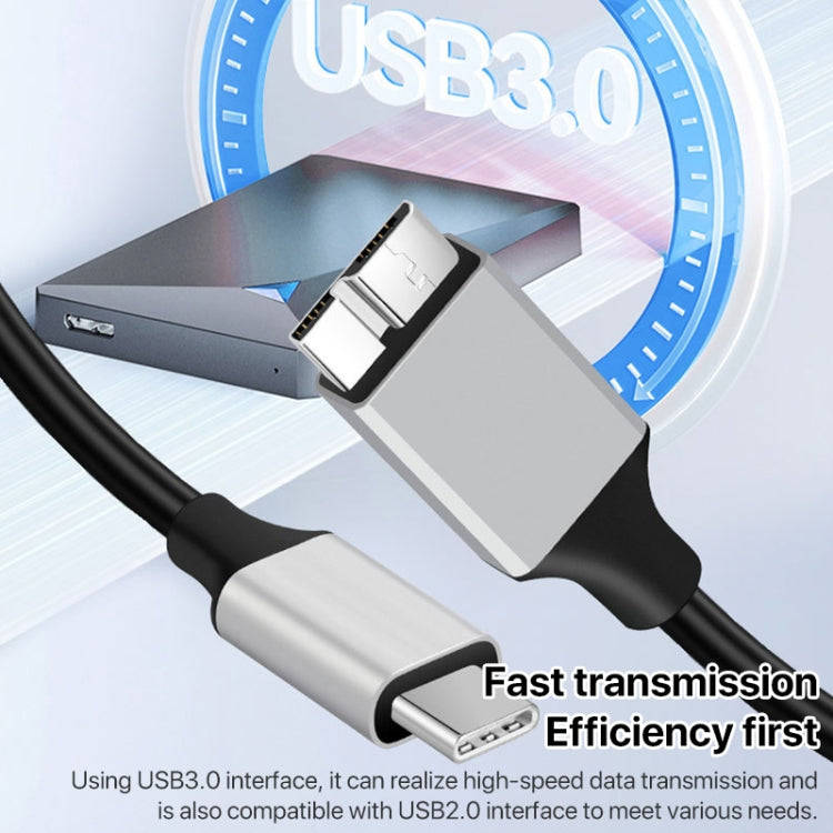 USB-C / Type-C 3.0 to Micro B Mobile Hard Disk Adapter Cable, Length:1m