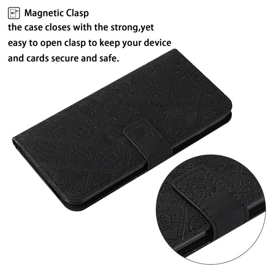 For Honor 200 Pro Ethnic Style Embossed Pattern Leather Phone Case(Black)