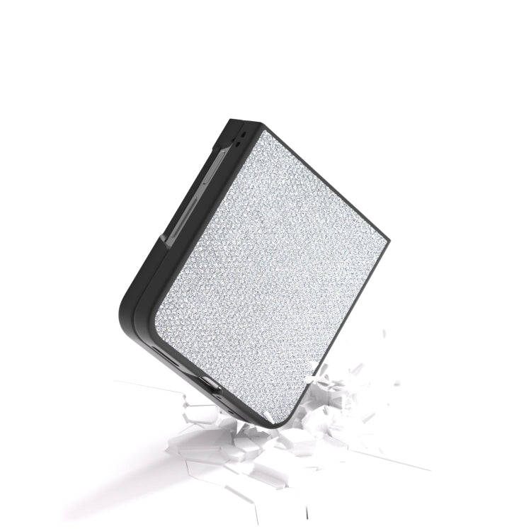 For Huawei nova Flip Diamond Black Frame Phone Case(Jewel Silver)