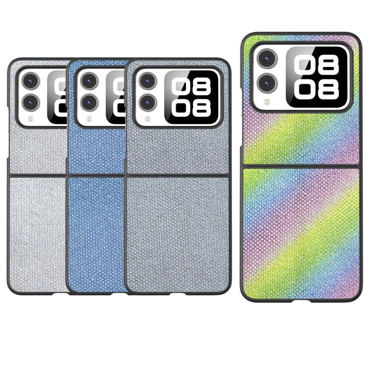 For Huawei nova Flip Diamond Black Frame Phone Case(Jewel Silver)